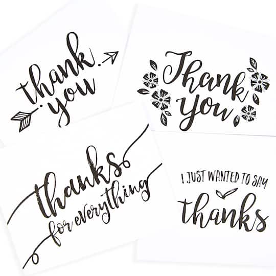 Assorted Black Thank You Cards & Envelopes by Recollections™, 4.25" x 5.5"